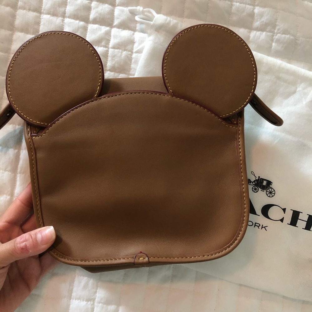 Coach leather small crossbody (tan)